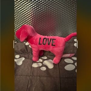 Victoria's Secret Pink Plush Dog with LOVE Print